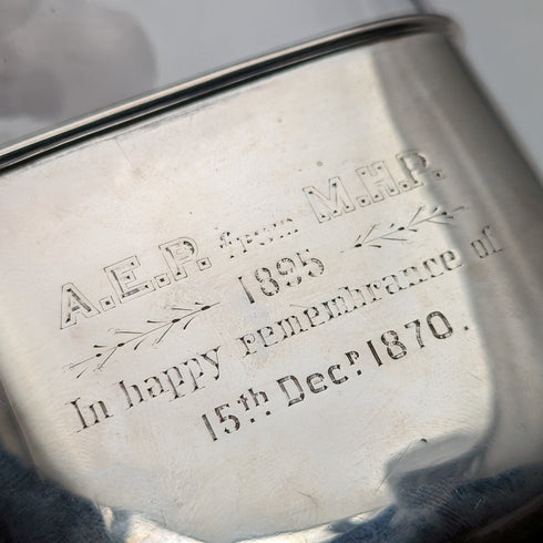 1895 年英國古董純銀和玻璃九柱酒壺 James Dixon and Sons